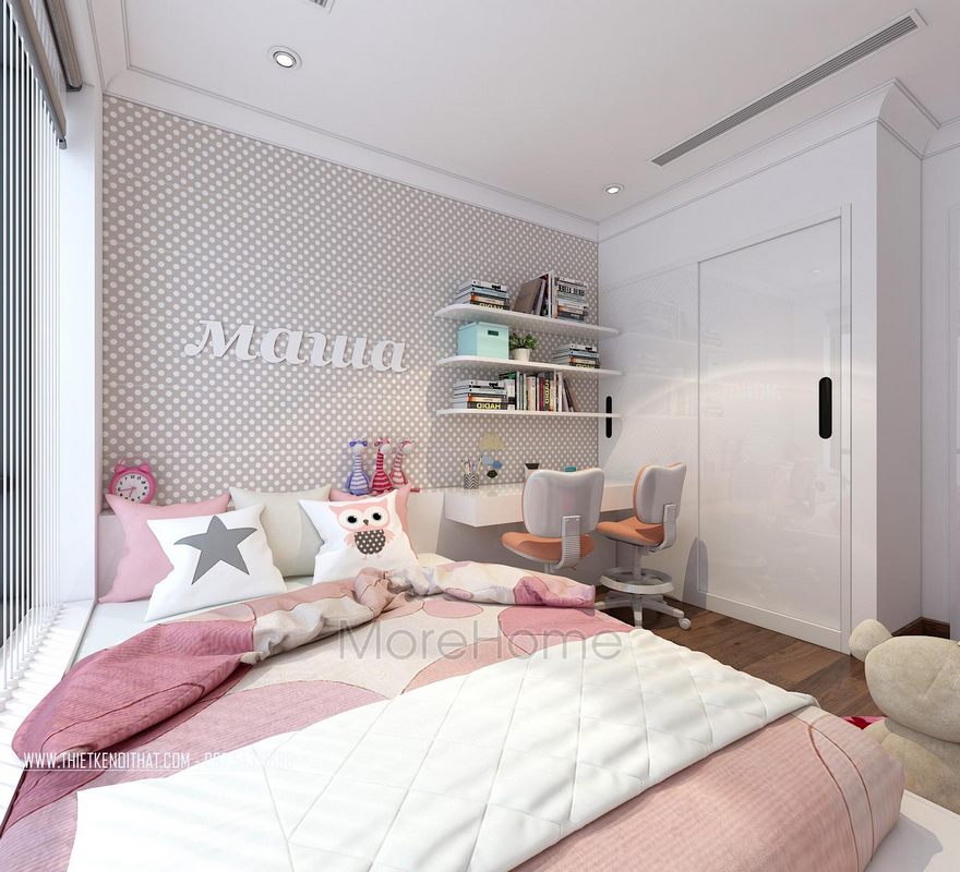 Thiết kế nội thất phòng ngủ chung cư Gardenia Mỹ Đình Nam Từ Liêm Hà Nội